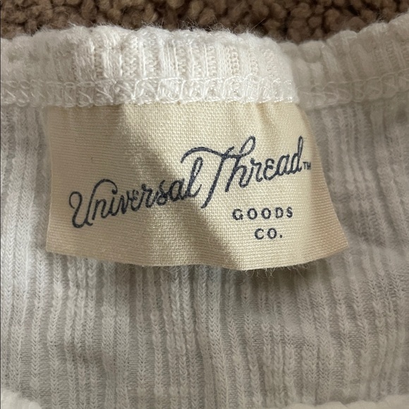 Universal Thread Cream Ribbed Top - Picture 2 of 3